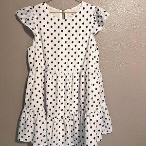 The Impeccable Pig navy and white dress with pockets